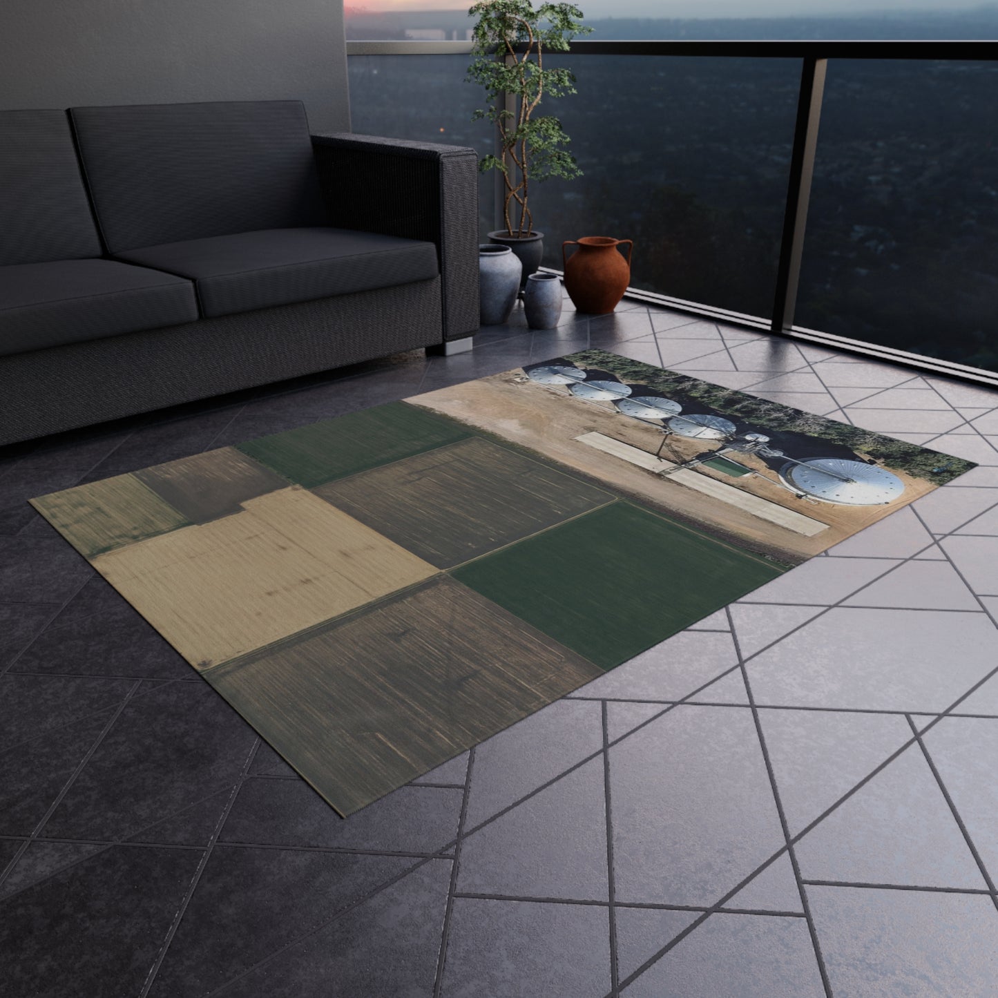 Combination Play Rug - Farm Fields and Bin Site
