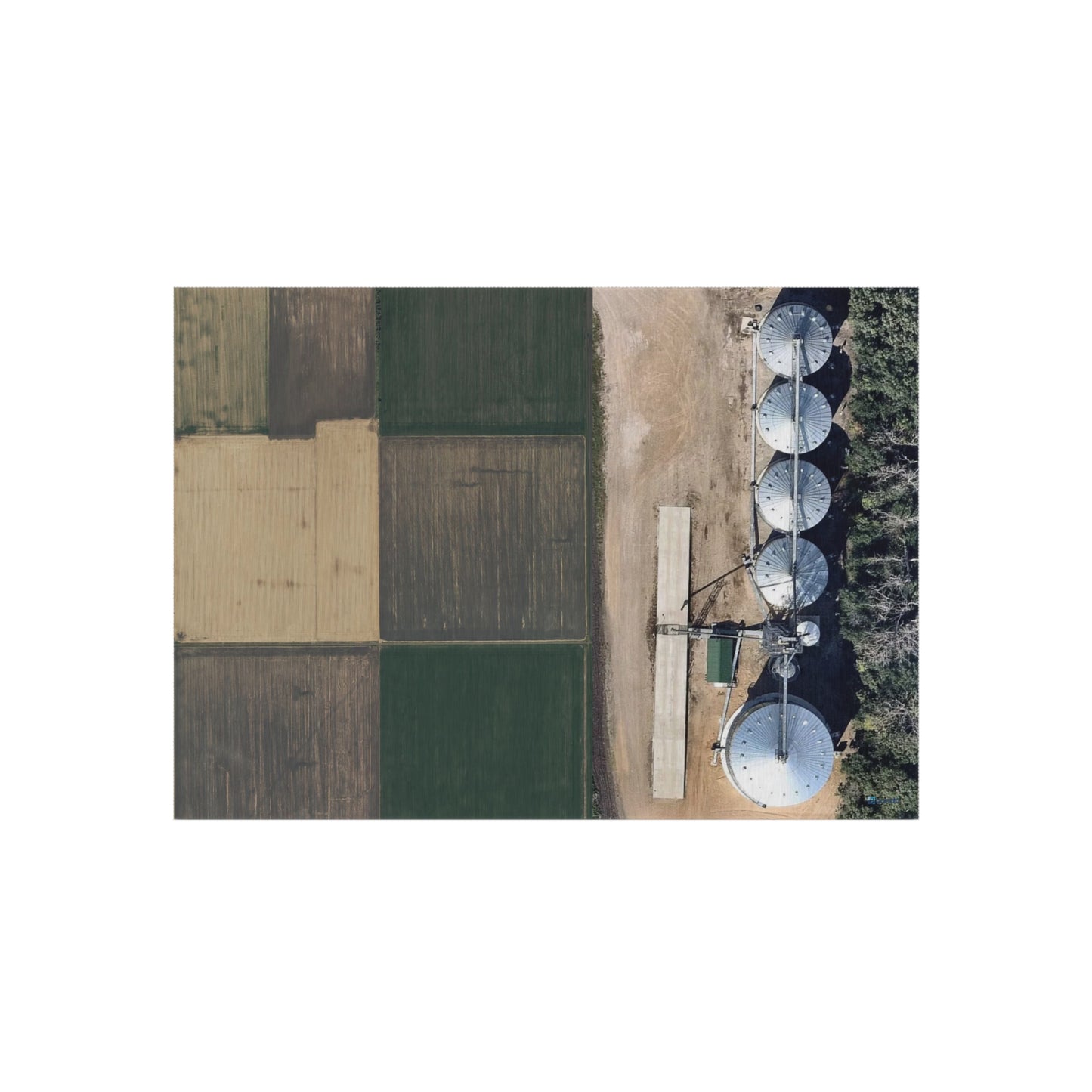 Combination Play Rug - Farm Fields and Bin Site