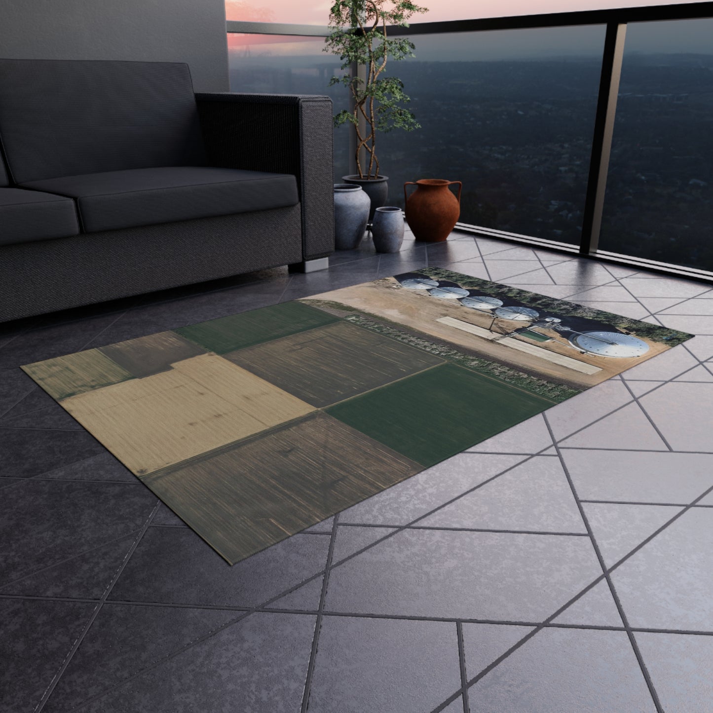Combination Play Rug - Farm Fields and Bin Site