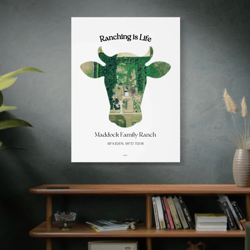 Canvas Map Print Heart or House Shape copy