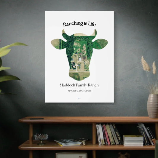 Canvas Map Print Heart or House Shape copy