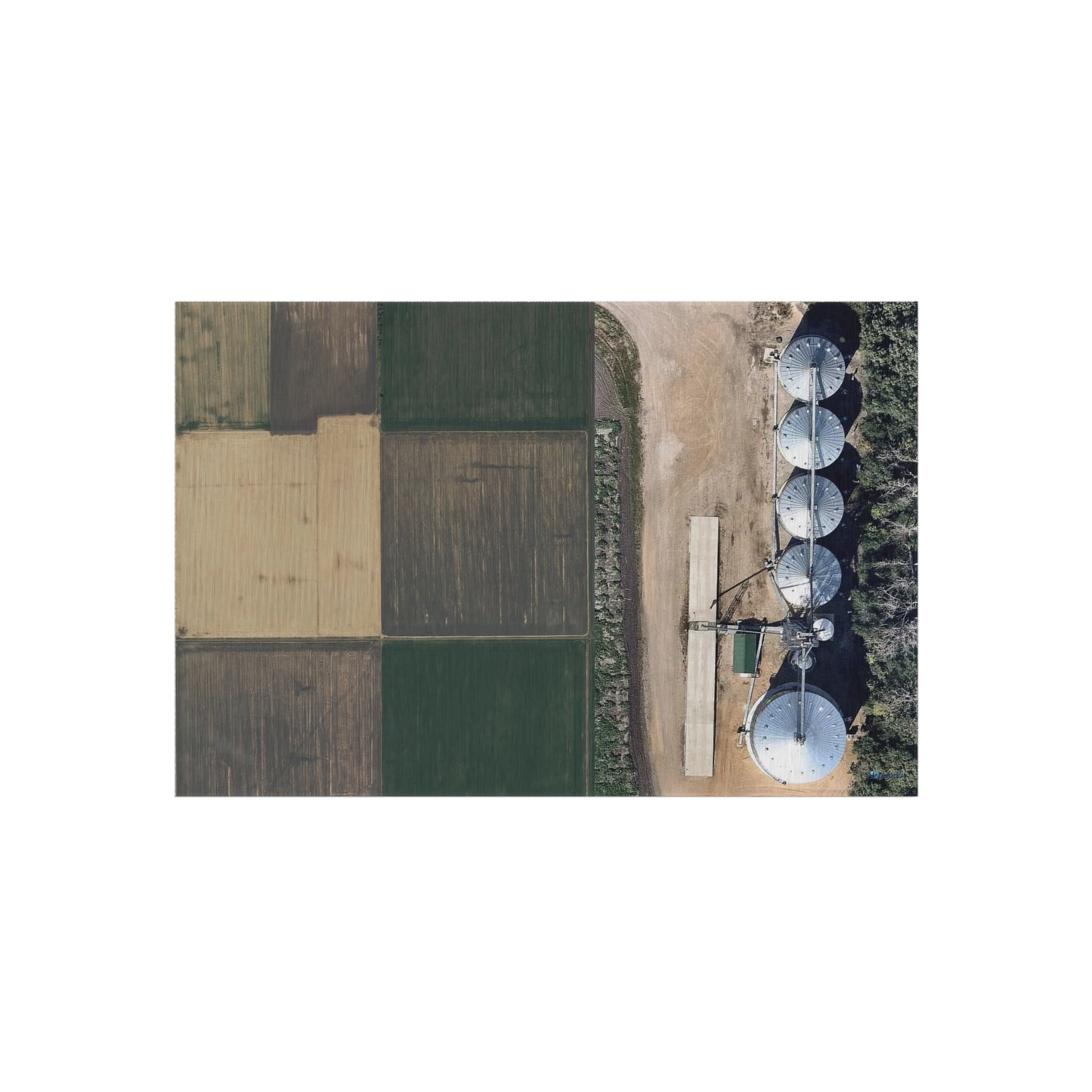 Combination Play Rug - Farm Fields and Bin Site